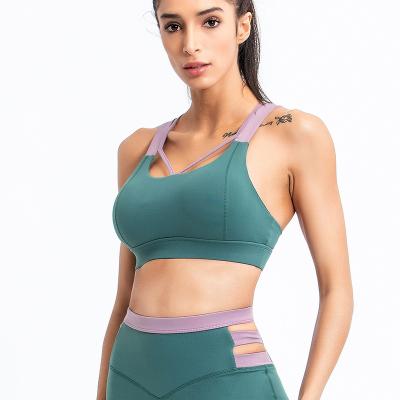 China Fashionable Custom Sports Antibacterial Quick Dry Yoga Bra Stretch Sports Bra For Women Fitness Wear Yoga Bra for sale