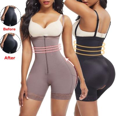 China Adjustable Solid Color Private Label Shapewear Breathable Comfortable Shoulder Strap Shapewear For Women Seamless Body Shapers For Women for sale