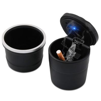 China Fashion Simple Manufacturers Wholesale Car Ashtrays With LED Lights Home And Dual Function Car Ashtrays Squeeze Type Open Cover Car Ashtrays for sale