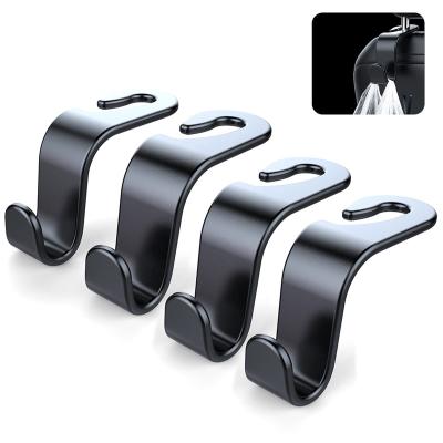 China Simple Fashion 4 ABS Material Car Mounted Rear Seat Hooks Multifunctional Raise Seat Storage Hooks Car Headrest Rear Hooks for sale