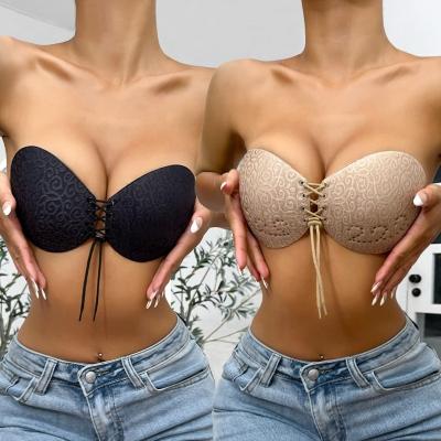 China Fashion QUICK DRY factory invisible adhesive silicone sticky lift up women magic floral bra for sale