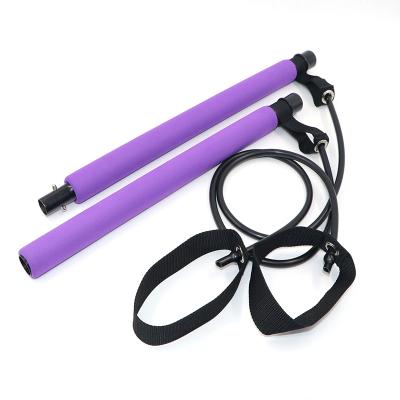 China Band +Metal tuber+Foam Handle High Quality Pilates Bar Exercise Yoga Stick Hipsline Pilates Bar Gym Stick With Resistance Band for sale