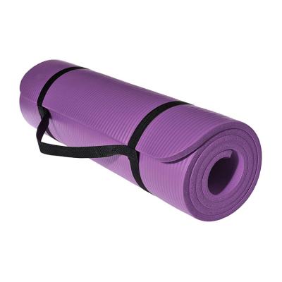 China Extra Durable 20mm Thick Anti-Tear Exercise Balance NBR High Density Yoga Mat With Carrying Strap for sale