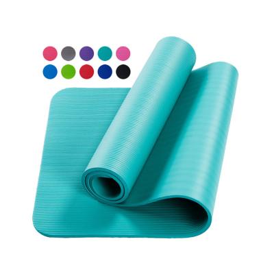 China Durable cheap custom logo 15MM non slip custom black thick exercise fitness NBR yoga mat for sale