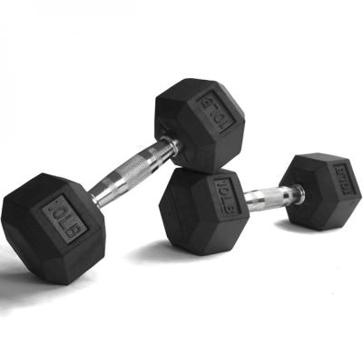 China wholesale Dumbbell Rubber Covered In Weights Gym Equipment Running Fitness Iron Dumbbell Set for sale