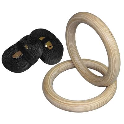 China bodybuilding fitness top selling gymnastic rings customized mjs fitness abs wooden gymnastic rings with numbered for sale