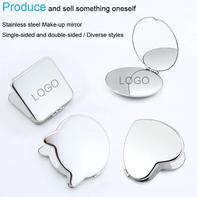 China Personalized single-sided mirror stainless steel double-sided makeup mirror small mirror stainless steel can be laser customized logo for sale