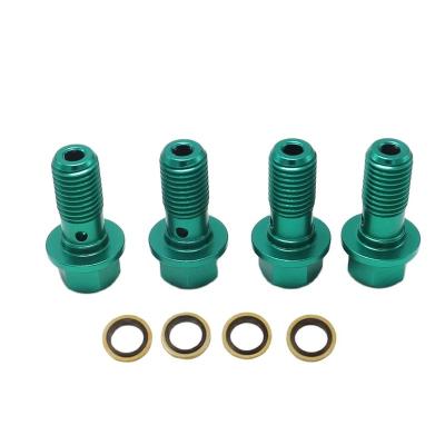 China Best Quality M10 Bolts For Clutch And Brake Oil Hose Fuel Hose Hydraulic Oil Cooler Refitting Aluminum Connector End for sale