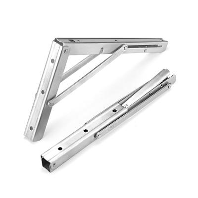 China One-key operate fitting iron L type foldable bracket stainless steel folding shelf furniture hardware brackets corner for sale