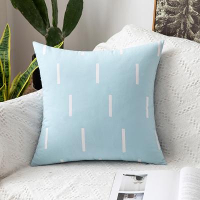 China Decorative 100% Square Cotton Canvas Stripe Viable Pillow Case Covers Geometric Pillowcases Stripes Cushion Cover for sale