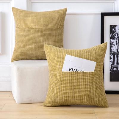 China Wholesale Simple Farmhouse Decor Vintage Decorative Cushion Cover Pillowcase Pocket Cushion Canvas Cover With Factory Price for sale