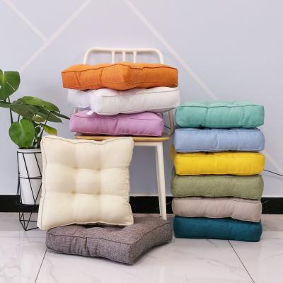 China High Quality Canvas Viable Floor Pillow, Factory Thickening Imitate Linen Cushion Floor Cushion Candy Color Mat Wholesale Seat Cushion for sale