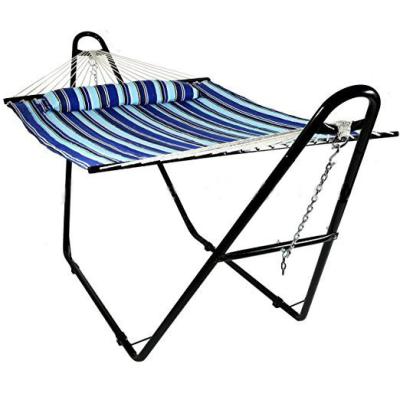 China Modern 2 Person Hammock with Support Spreader Bars and Detachable Pillow Heavy Duty 450lbs Capacity for Outdoor Indoor Backyard for sale