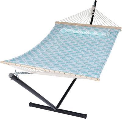 China Life Spreader Bar Swings Print Fabric Quilted Hammock With Soft Spreader Bar Pillow for sale