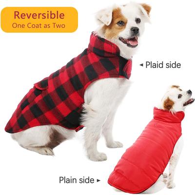 China Viable Customize Dog Clothes British Style Plaid Cold Weather Pet Clothing JacketWith Comfortable Windproof Cat Coats Thermal Pocket for sale