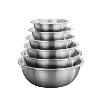 China Multi Functional Multi Functional Salad 304 Stainless Steel Metal Bowl Mixer Bowl Factory Direct Kitchen Restaurant Hotel Viable for sale