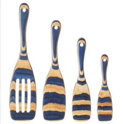 China Stocked Kitchenware Utensil Set Notched Spoon Wedge Spatula Spurtle Se Pot Color Spatula Non-Stick Tool for sale