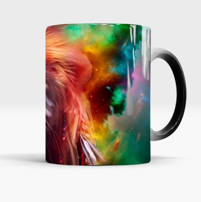 China 2021 Viable New Heat Activated Mugs Pair Sublim 11oz White Black Ceramic Coffee Mugs Mask Color Change Magic Sublimation for sale