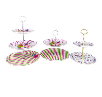 China 2021 new design factory wholesale 2 tier melamine cake viable fruit stand plates cake serving dish for sale