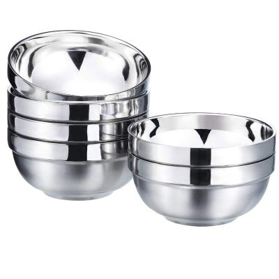 China Hot Selling Viable Factory Flatware Dinnerware Stainless Steel Bowl Set Double Walled Insulated Metal Snack Bowls for sale