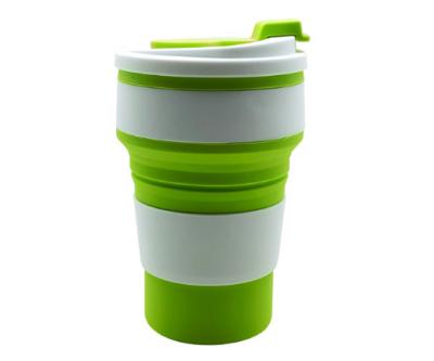 China Custom Outdoor Collapsible Water Drinks Silicone 350ml Travel Coffee Mug Collapsible Cup for sale