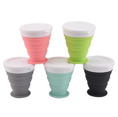 China 2021 Hot Selling Silicone Cup Collapsible Drinks Water Cups Travel Collapsible Water Cups BPA FREE Food Grade Items Cup Tea Drinking Coffee Cups for sale