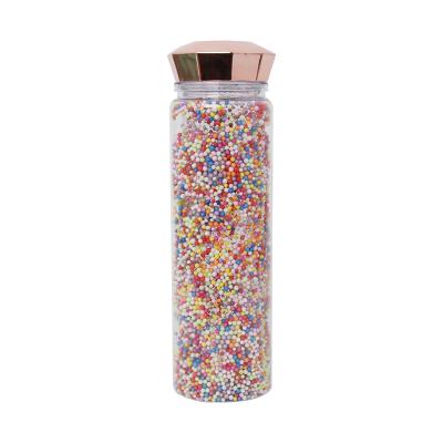 China Durable BPA Free Wall Plastic Twinkle Insert Portable Water Bottle With Diamond Lid for sale