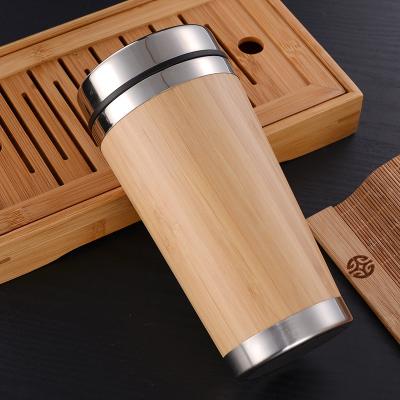 China Viable Direct Drinking Tumbler Coffee Vacuum Cup With Lid Stainless Steel 450ml Custom Inside Logo Acceptable Modern Customized Bamboo for sale