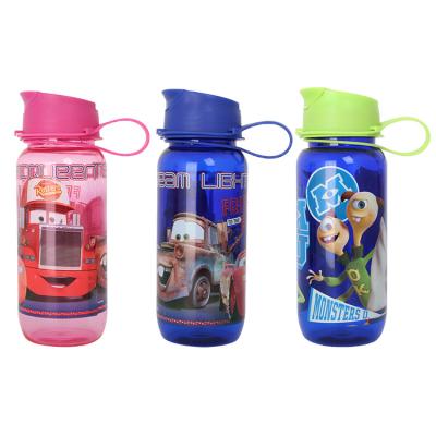 China Sustainable Reusable Plastic Drink Bottle Cartoon Plastic Water Disney Non Drip Eco-Friendly Portable 500ml 79g Children Kids Sports BPA Spill Free Kids for sale