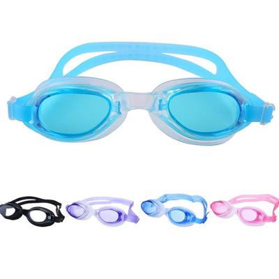 China Waterproof Wholesale PC PVC Lenses Trim And Strap Swimming Goggles For Adult for sale