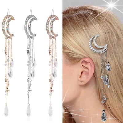 China Central Institute of Statistics Fashion Environmental Friendly Style HP-001 Fashion Design Rhinestone Special Hairpins For Hair Accessories Tassel Women Hairpins for sale