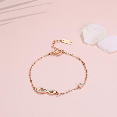 China WJ-10084 Style Environmentally Friendly Rose Gold Bracelet Titanium Bracelet Bling Diamond Women's Classic Jewelry 2020 for sale