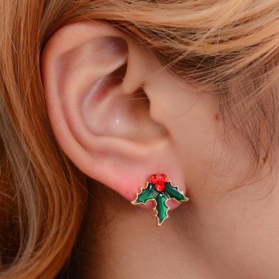 China E-067 cute hot selling festival stud earring set funny jewelry elk christmas earrings for women 2020 for sale