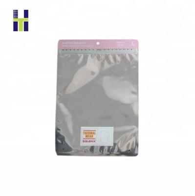 China Barrier One Side Clear / One Side Transparent Plastic Packaging Underwear Bag With Zipper Lock And Punch Hole for sale