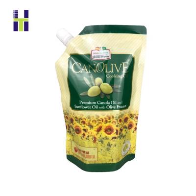 China Barrier Custom Printed Edible Oil Stand Up Pouch With Spout for sale