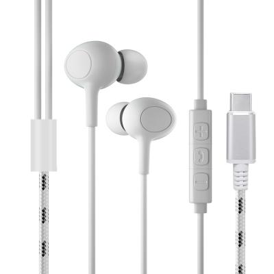 China In-Ear Wired Headphones 3.5 mm High Bass In Ear Type-C Wired Headphones Headset Earbuds With Microphone for sale