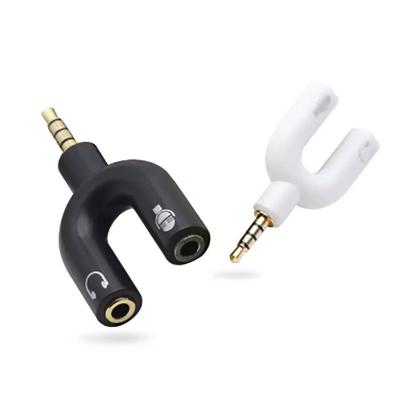 China Mini Portable 3.5mm Jack Audio Splitter Male to 2 Female Earphone and Microphone U Audio Form Stereo Splitter for sale