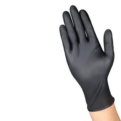 China China Ordinary Supplier Cheap Work Gloves Powder Defensive Standing Working Pure Resistance Nitrile Industrial Gloves Tattoo Black Color for sale