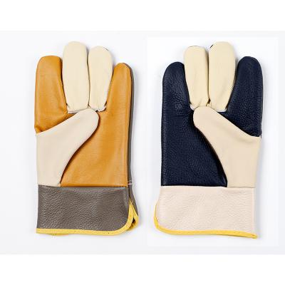 China Construction Site Gloves Varied Full Welder Short Insurance Leather Gloves Welding Gloves Wear Resistant And Heat Insulation Work Gloves for sale