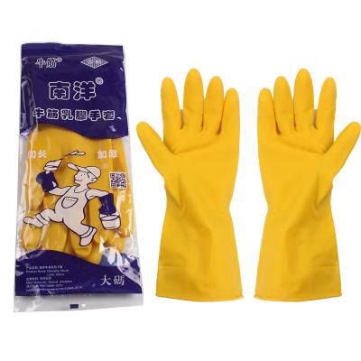 China Industrial Kitchenware Gloves Sinew Latex Gloves Thicken Lengthen Dishwashing Housework Gloves Rubber Kitchen Cleaning Gloves for sale