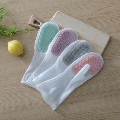 China Household Multifunctional Magic Cleaning Gloves Kitchen Dishwashing Gloves Plastic Dishwashing Latex Waterproof Insurance Work Gloves Cutproof Gloves for sale