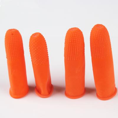 China Ordinary Work Gloves Textured Orange Sterile Anti-Static Anti-Slip Finger Cradles Wholesale Yellow Latex Finger Cradles for sale