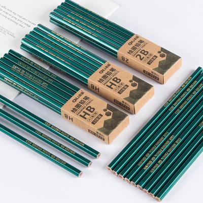 China 10 Logos Printed Pencil Green HB Wooden Multicolor Pencil Custom Cartoon Promotion Package for sale