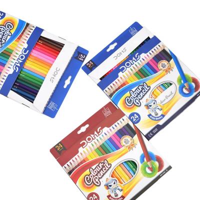 China Painting 24 pencil set colorful children drawing color pencil 24pcs color set stationery wholesale manufacturers direct sale for sale