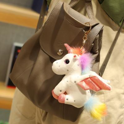 China Super Kawaii Unicorn Stuffed Animal Keychain Bag Plush Backpack Hanging Ornaments for sale