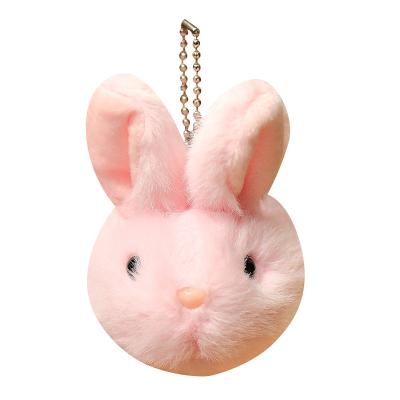 China Super Cute Plush Toy 8cm Kawaii Small Rabbit Stuffed Sound Doll Key Chain Cartoon Key Chain Promotion Gifts For Kids for sale