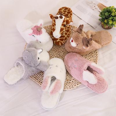 China Cushioning Cute Animal Unicorn Slippers Slippers Bedroom Room Shoes Cushioning Memory Foam Indoor /Outdoor Women's Slippers for sale