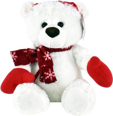 China Super Soft Cuddly White Kawaii Teddy Bear Plush Toys Christmas Animals Christmas Decor Gifts For Kids for sale