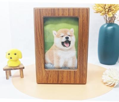 China Classic Wood Picture Urns Pet Urn Cremation Stocked Natural Color Cherry Finish Picture Urns Wooden for sale