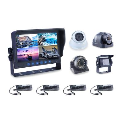 China 2021 New Arrival 7inch Bus Monitor Quad Quad Display Reverse Split Screen Car Monitor Rear View Split System DC9V-36V for sale